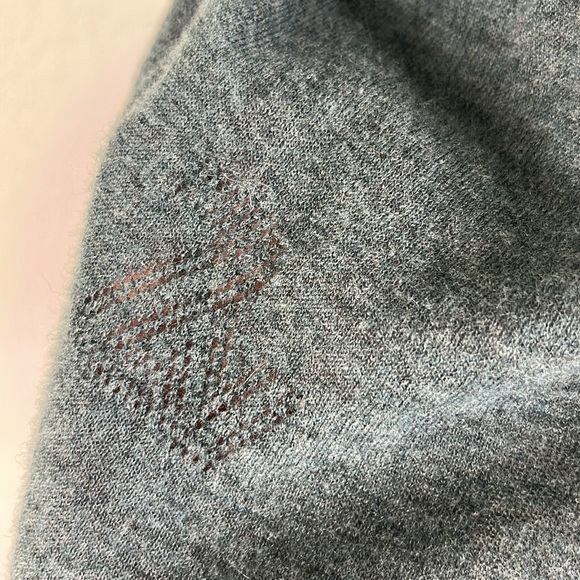 Zadig and Voltaire Brumy Cashmere Perforated Logo V Neck Sweater - Picture 4 of 12